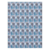 Nappe Fête de Noël Hiver Blanc Snowman Bleu Russe (Devant)