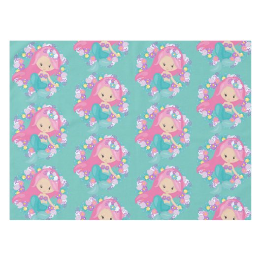 Nappe Fête de sirène bleu (Devant (Horizontal))