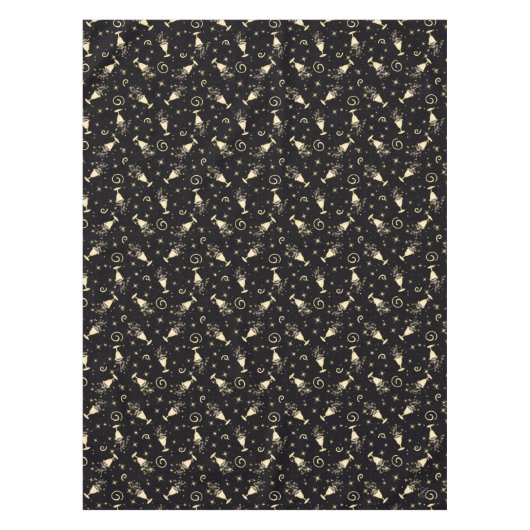 Nappe Fête étincelante Gold & Black Cocktails&Stars (Devant)