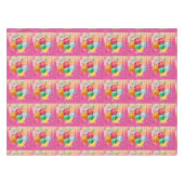 Nappe Fête Rose Étincelante (Devant (Horizontal))