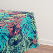 Nappe Feuille tropical rouge orange bleu (In Situ)