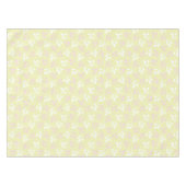 Nappe Feuilles botaniques rose et blanc doux sur jaune (Devant (Horizontal))