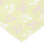 Nappe Feuilles botaniques rose et blanc doux sur jaune (Angle)