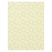 Nappe Feuilles botaniques rose et blanc doux sur jaune (Devant)