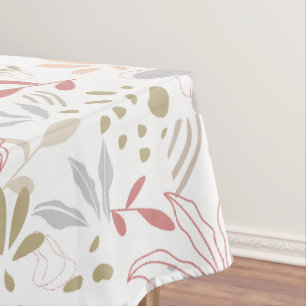 Nappe Feuilles contemporaines grises, marron, rouille