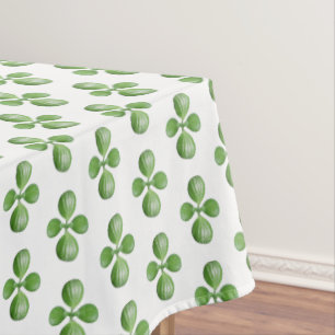 Nappe Feuilles d'arbre en jade vert sur fond blanc