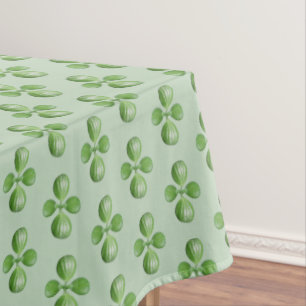 Nappe Feuilles d'arbre en Jade Vert sur fond Vert Clair