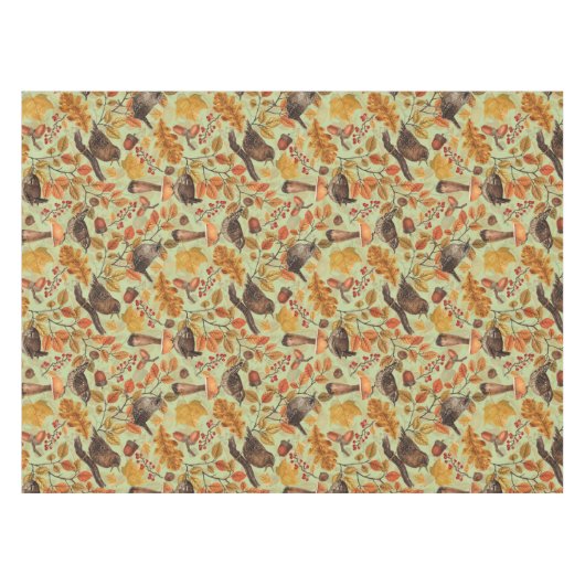 Nappe Feuilles d'automne, baies, champignons et fleurs (Devant (Horizontal))