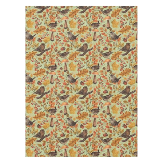 Nappe Feuilles d'automne, baies, champignons et fleurs (Devant)