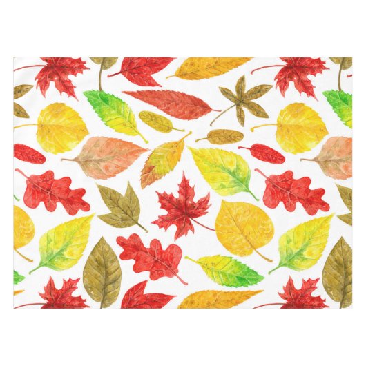 Nappe Feuilles d'automne blanc (Devant (Horizontal))
