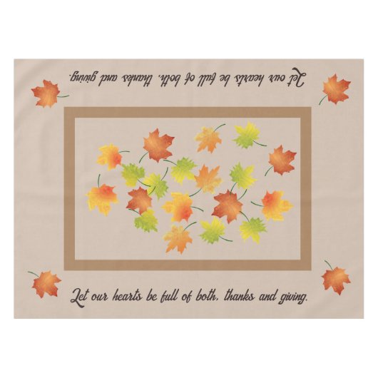Nappe Feuilles d'automne de l'érable et prière (Devant (Horizontal))