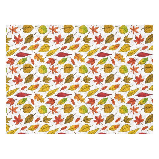 Nappe Feuilles d'automne en blanc (Devant (Horizontal))
