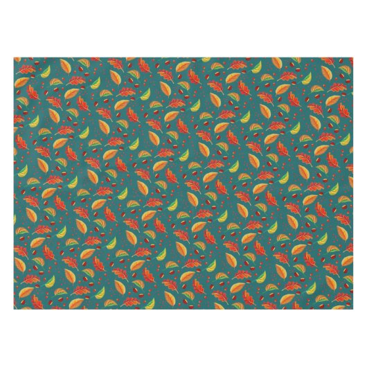 Nappe Feuilles d'automne Noix châtaignes Motif Élégant a (Devant (Horizontal))
