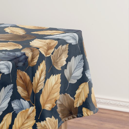 Nappe Feuilles d'automne or/bleu (In Situ)
