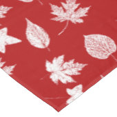 Nappe Feuilles d'automne - rouge profond et blanc (Angle)