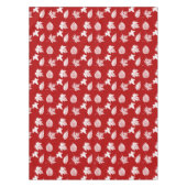Nappe Feuilles d'automne - rouge profond et blanc (Devant)