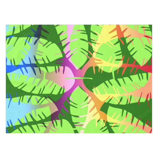 NAPPE FEUILLES DE BANANE ABSTRAITE BOTANIQUE (Devant (Horizontal))