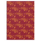 Nappe Feuilles de branches de silhouette orange sur roug (Devant)