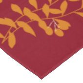 Nappe Feuilles de branches de silhouette orange sur roug (Angle)