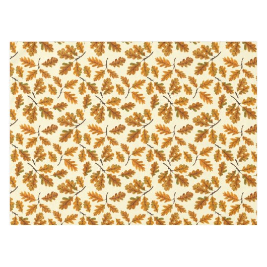 Nappe Feuilles de chêne automnal sur blanc (Devant (Horizontal))