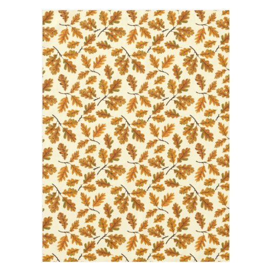 Nappe Feuilles de chêne automnal sur blanc (Devant)
