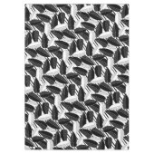 Nappe Feuilles de ficus noir moderne abstrait rayé p (Devant)