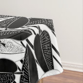 Nappe Feuilles de ficus noir moderne abstrait rayé p (In Situ)