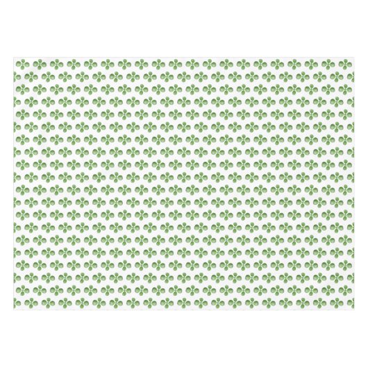 Nappe Feuilles de Jade Vert sur Blanc (Devant (Horizontal))