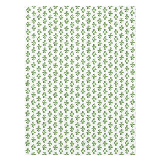 Nappe Feuilles de Jade Vert sur Blanc (Devant)