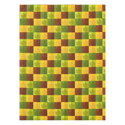 Nappe Feuilles d'érable d'automne, brun, or, vert (Devant)