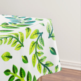 Nappe Feuilles Élégantes Vert Citron Turquoise