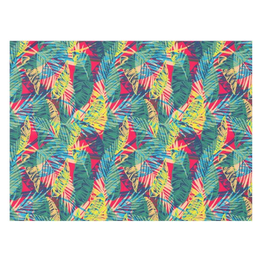 Nappe Feuilles exotiques colorés modernes (Devant (Horizontal))