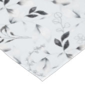 Nappe Feuilles floraux gris argenté noir blanc (Angle)