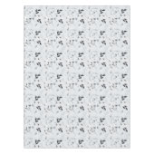 Nappe Feuilles floraux gris argenté noir blanc (Devant)