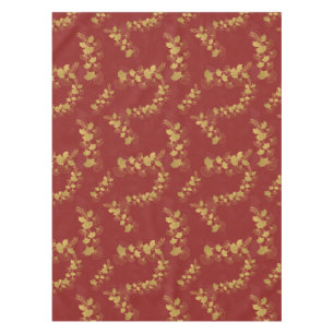 Nappe Feuilles Gold Gingko Balboa sur Arrière - plan rou