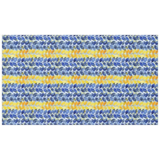 Nappe Feuilles jaune et bleu (Devant (Horizontal))