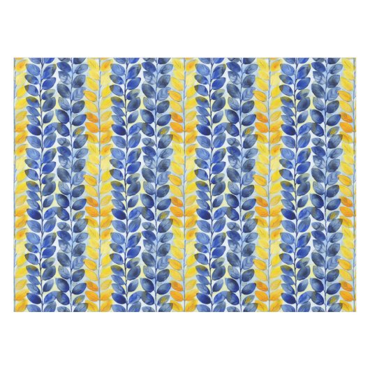 Nappe Feuilles jaune et bleu (Devant (Horizontal))