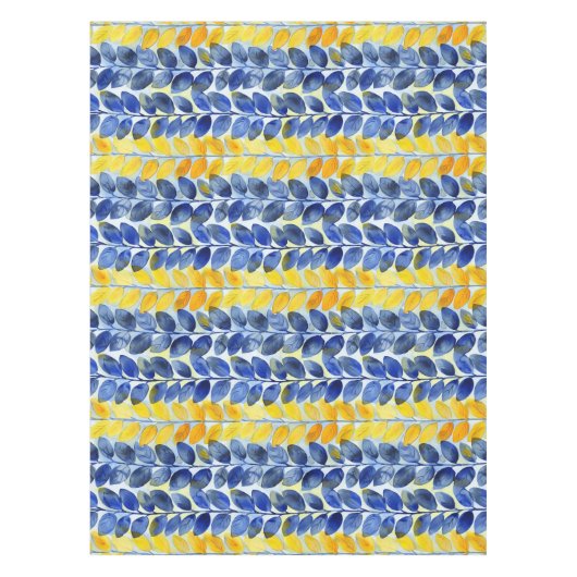 Nappe Feuilles jaune et bleu (Devant)