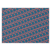 Nappe Feuilles rouges sur bleu (Devant (Horizontal))