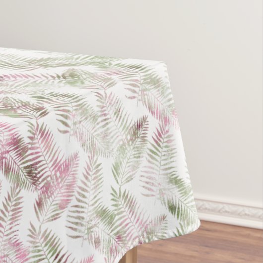 Nappe Feuilles Vertes Rose Tropical (In Situ)
