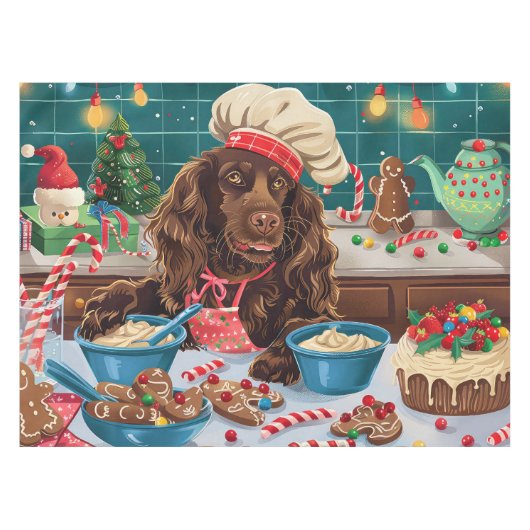 Nappe Field Spaniel Gîtes : Festive Noël (Devant (Horizontal))