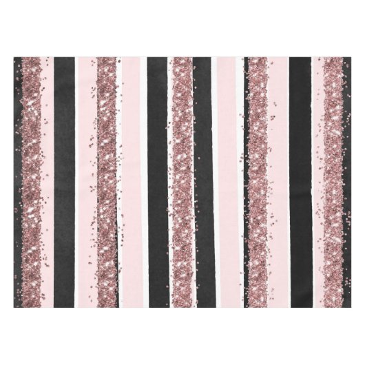Nappe Fille Rose or rose noir Parties scintillant rayure (Devant (Horizontal))