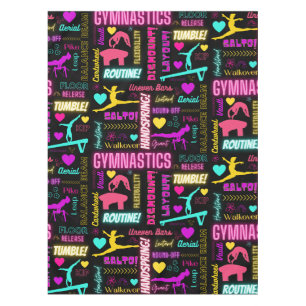 Nappe Filles colorées Gymnastique Glossaire Typographie