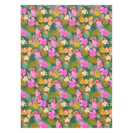 Nappe Flamant rose Garden Vert foncé (Devant)