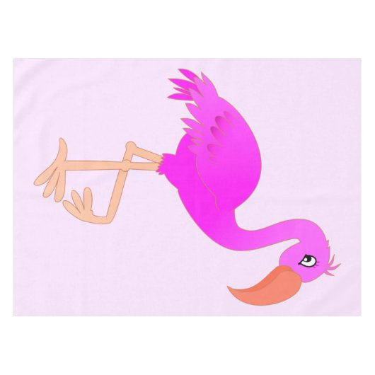 Nappe Flamant rose mignon - Heureux (Devant (Horizontal))