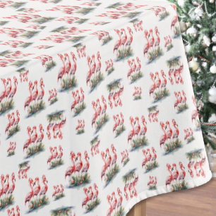 Nappe Flamant rose Noël tropical