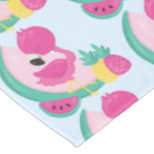 Nappe Flamant rose rose avec pastèque et ananas (Angle)
