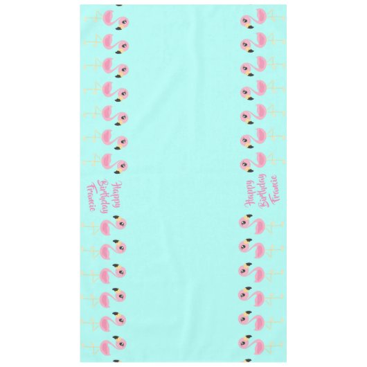 Nappe Flamant rose rose Tropical Mignonne Premier Annive (Devant)