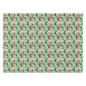Nappe Flamant Rose Tropical Feuilles de Palmier Vert Lys (Devant (Horizontal))