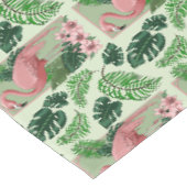 Nappe Flamant Rose Tropical Feuilles de Palmier Vert Lys (Angle)